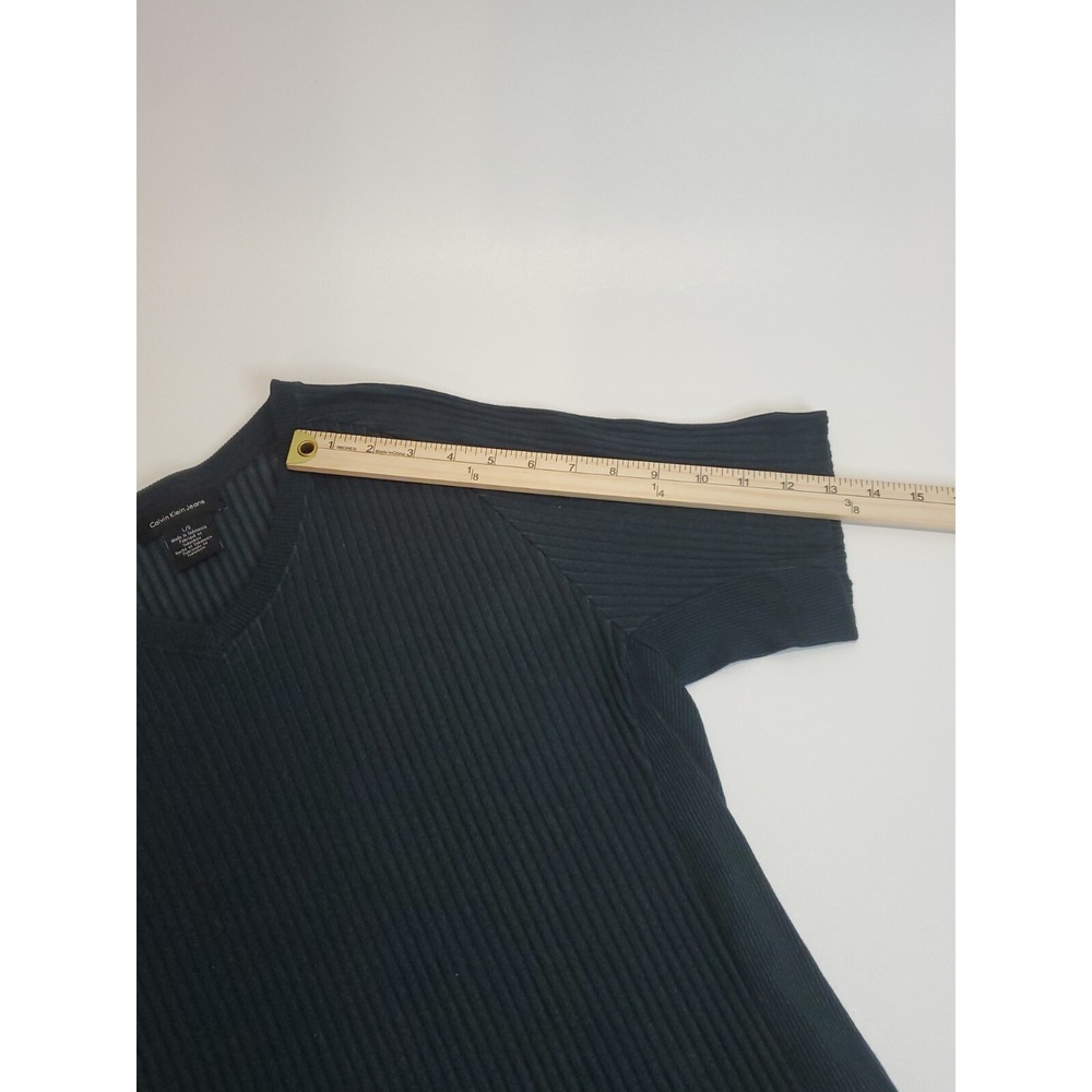Calvin Klein Jeans Men's Short Sleeve V-Neck Shirt,‎ Large, Black - Picture 6 of 8